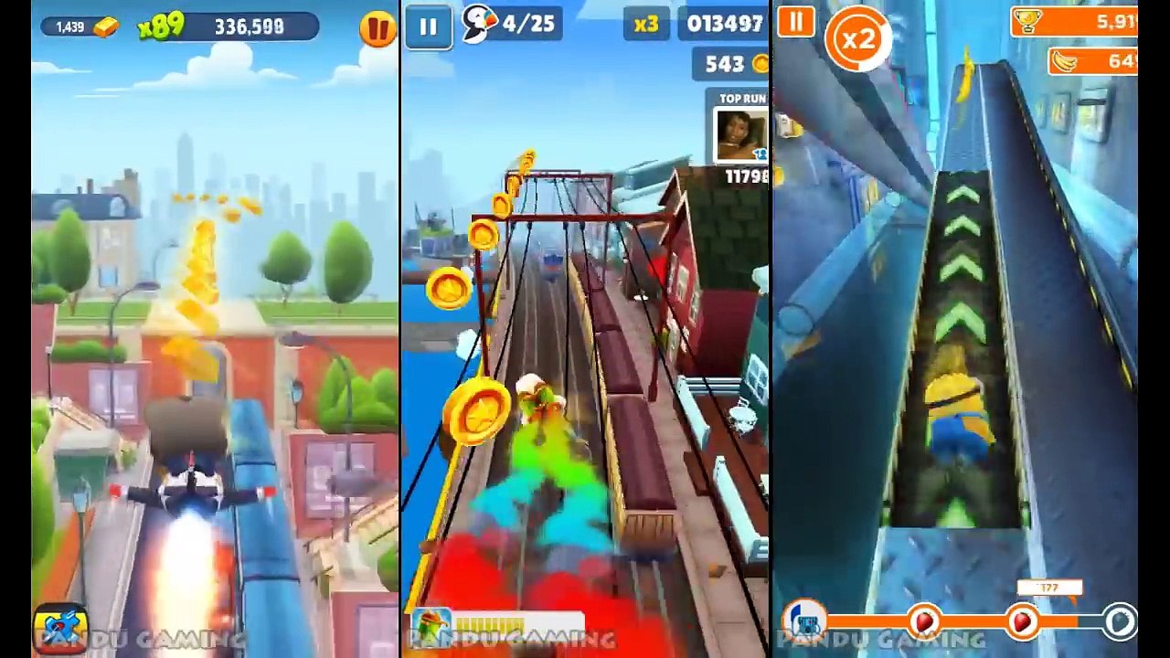 Talking Tom Gold Run Vs Subway Surfers Vs Despicable Me: Minion Rush!