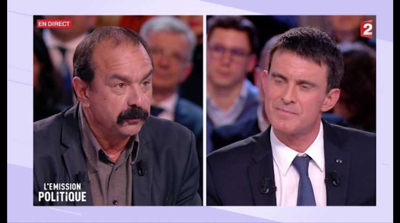 Les retrouvailles glaciales entre Manuel Valls et Philippe Martinez sur le plateau de l'Émission politique