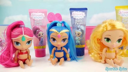 Learn COLORS with Shimmer and Shine Bath Paint Nick Jr Bathtime Toys Frozen Paw Patrol Finding Dory-13q0ct