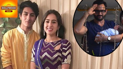 Saif's Kids Sara & Ibrahim Ali Khan Change Taimur Ali Khan's Diapers | Bollywood Asia