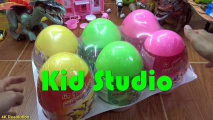 Dinosaurs surprise eggs 4k video Bóc trứng khủng long đồ chơi trẻ em Kid Studio-CHRJo