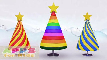 Learn Colors with Funny Surprise Eggs 3D Rank - Rainbow Christmas Tree for Children Preschool