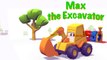 Cartoon and kids games. Excavator Max and surprise egg. Hot Cold game. Animation for kids.-E1-5w_