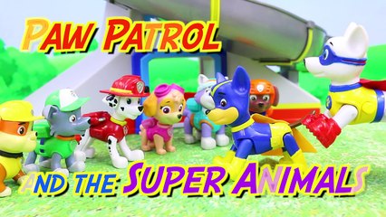 Paw Patrol Super Pups Rescue Superhero Animals with Apollo and Superpup Chase and Dancing Elephant-BGg4