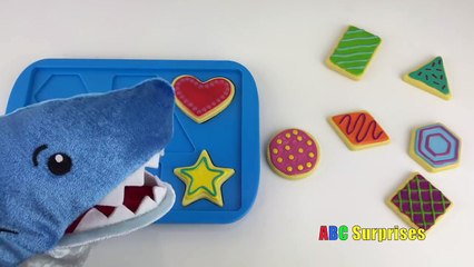PET SHARK Eats Cookies Learn Shapes with Baking Cookies Toy Playset for Kids ABC Surprises-Ez