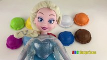 Frozen Elsa YUMMY ICE CREAM Learn Colors with Elsa By Stacking Ice Cream Scoop Cones ABC Surprises-CN