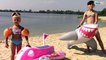 Водный Мотоцикл Хелло Китти, Надувная Акула Плавает на Воде Игры для девочек HELLO KITTY UNBOXING