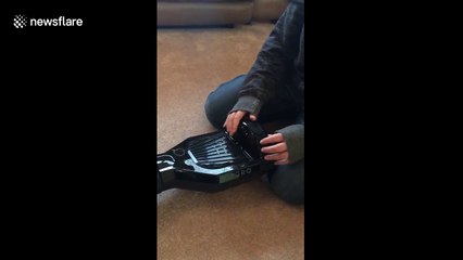 Teenager crashes into Christmas tree when trying out new hoverboard
