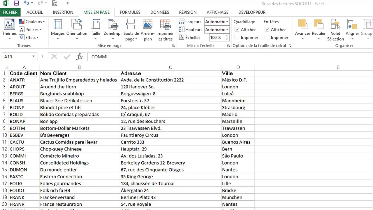 Examen importation des tables