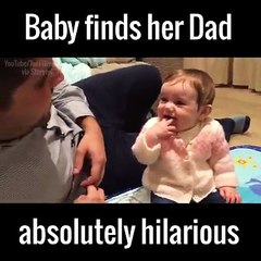 Baby Laughing At Dad Saying 'Four Poos'