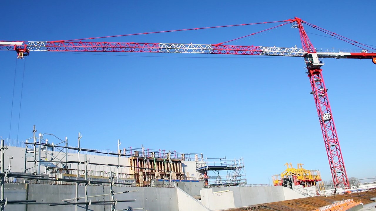 Chantier de construction de la Bordeaux Metropole Arena, à Floirac