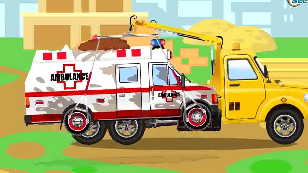 Der Rot Lastwagen und Die Bagger Lehrreicher Zeichentrickfilm deutsch Cartoon für Kinder