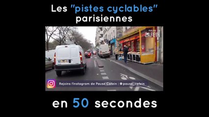 La dure et dangereuse vie de cycliste parisien résumée en moins d'une minute !