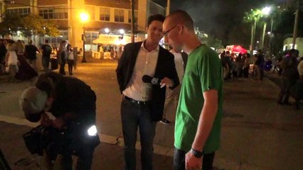 Behind-The-Scenes of Elijah Friesen Being Filmed for WSVN News on December 31, 2016