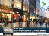 Economistas prevén caída del consumo en Reino Unido