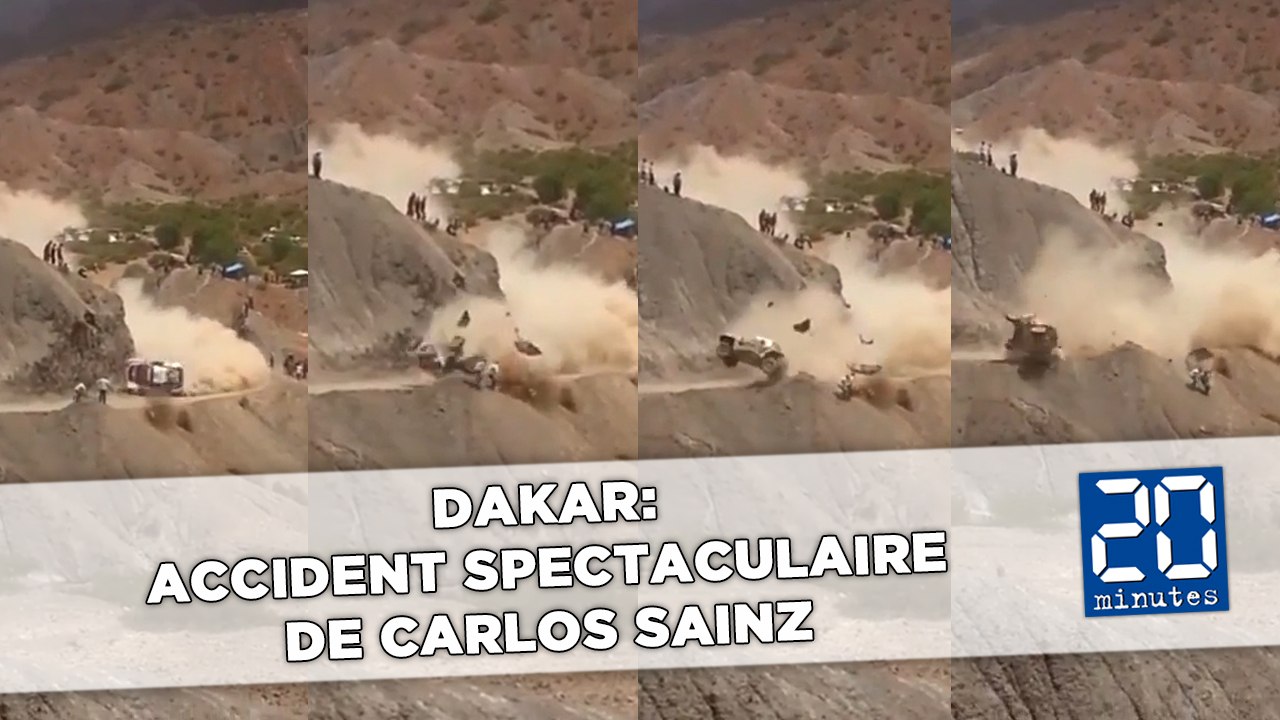 Dakar: Carlos Sainz part en tonneau et passe à deux doigts de faucher deux spectateurs