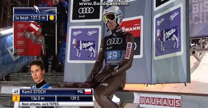 Kamil Stoch winning jump 138,5 m Bischofshofen 06.01.2017