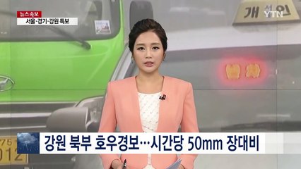 강원 북부 호우경보...시간당 50mm 장대비 / YTN (Yes! Top News)