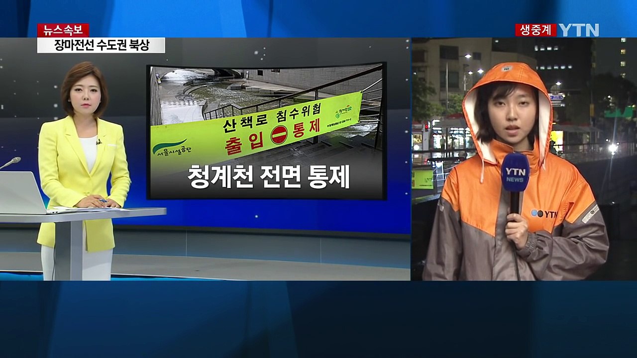 서울·경기 호우특보...청계천, 오후부터 산책로 통제 / YTN (Yes! Top N...