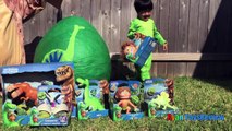 GIANT EGG SURPRISE OPENING The Good Dinosaur movie Disney Toys World Biggest Surprise Egg Kids Video
