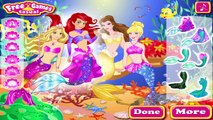 Disney Princess Undersea Party - Rapunzel Ariel Belle and Cinderella Mermaid Dress Up Game