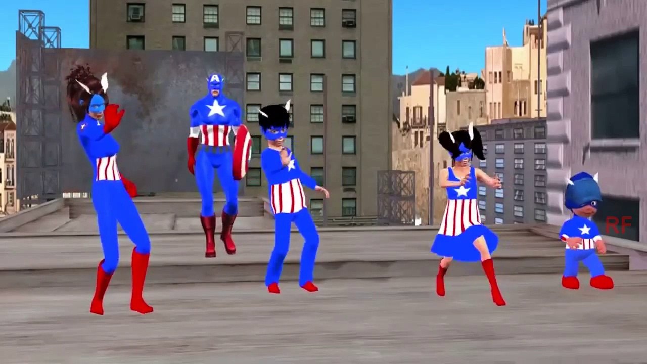 Super Hero Finger family Rhymes For Kids | Captain America cartoon Finger Family Rhymes |