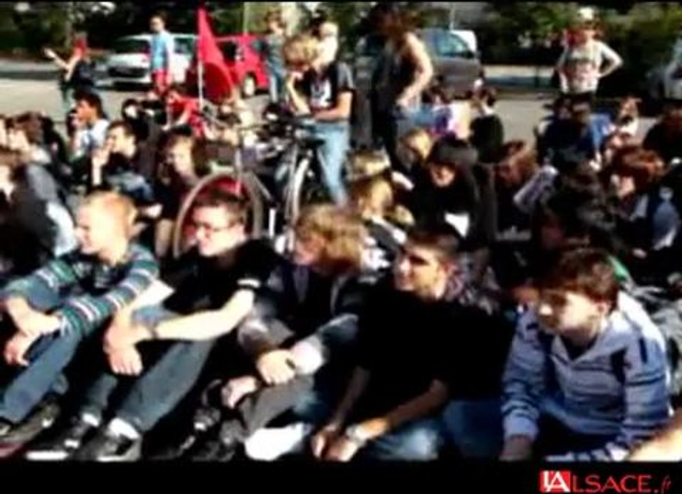 manif lycéens retraite à mulhouse