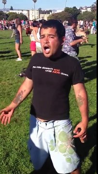 Drunk Guy Passes Out While Yelling