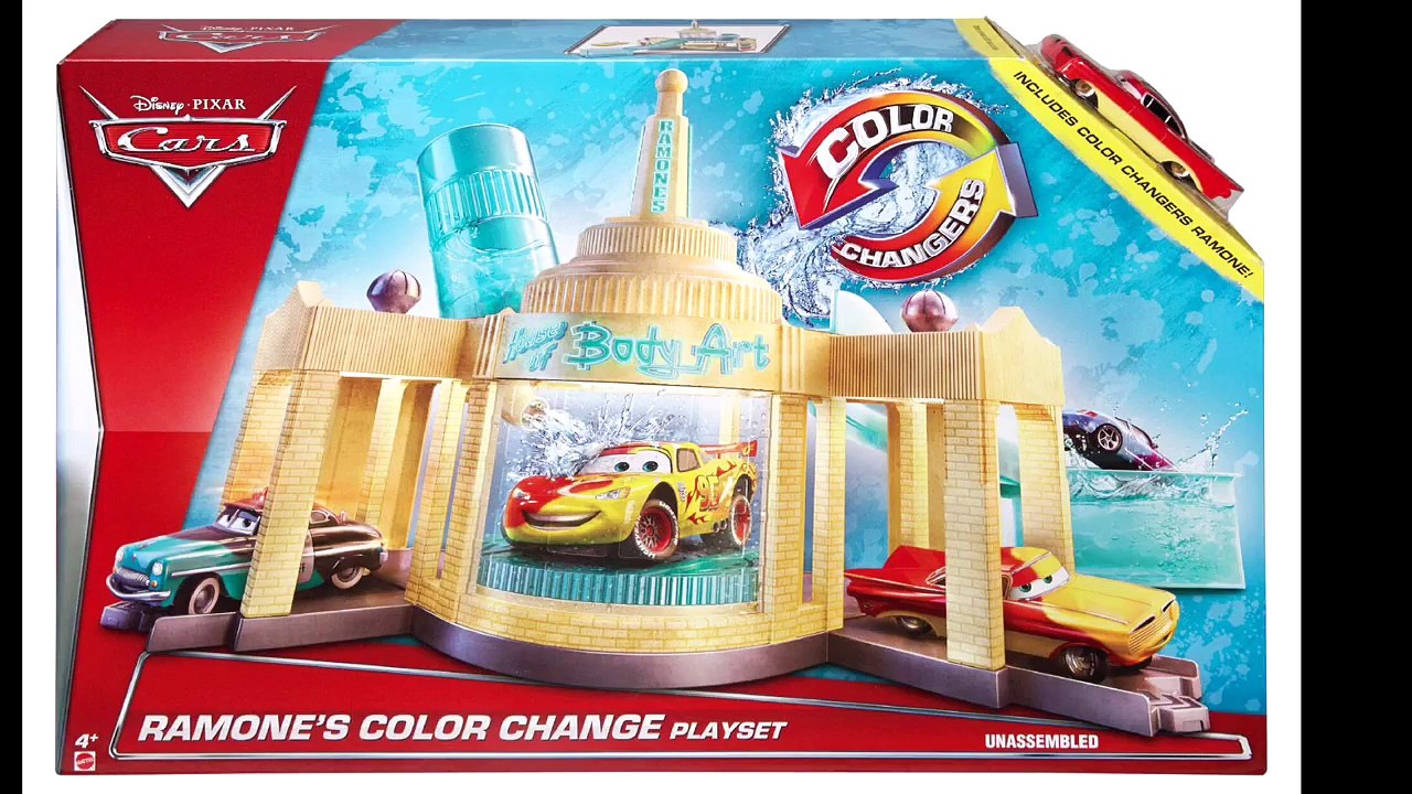 Disney Cars STORY SETS For Kids | Ramones Color Changer Playset – McQueen Gets A New Paint Job!