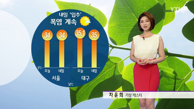 [날씨] 일요일 절기 '입추'...전국 폭염 이어져 / YTN (Yes! Top News)