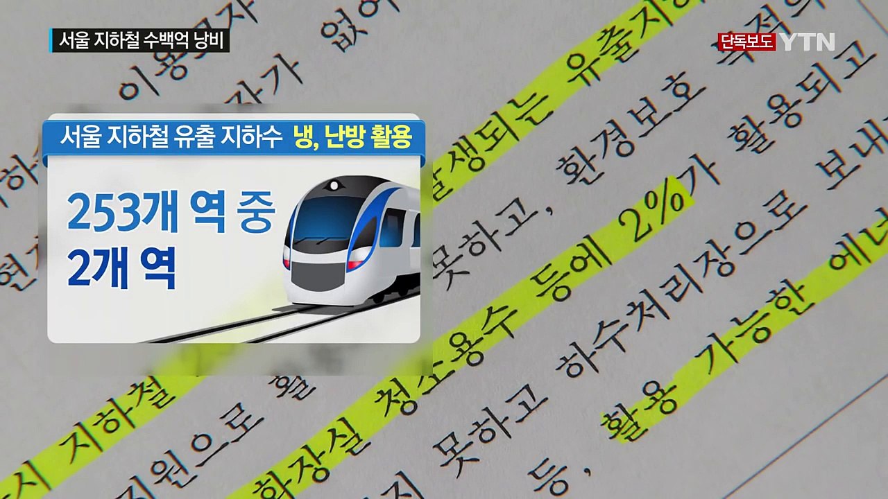 [단독] 줄줄 새는 지하철 지하수...활용 못 해 260억 낭비 / YTN (Yes!...