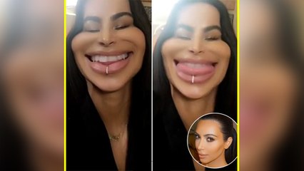 Kim Kardashian Shows Off Wild Lip Piercing On Snapchat With Kylie Jenner