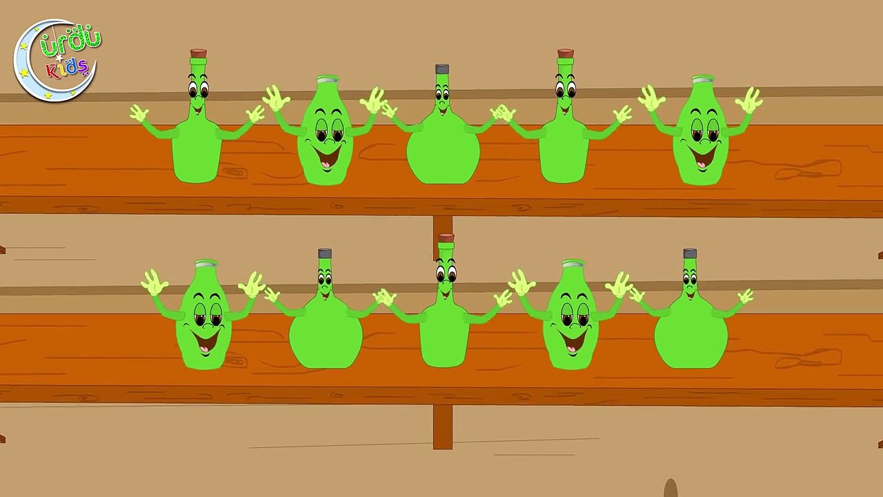 Ten Green Bottles in Urdu _ دس ہرا شیش _ Urdu Nursery Rhymes-pTSKHn49SFk