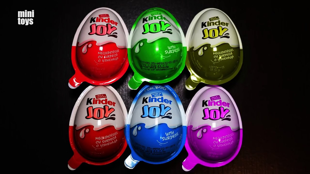 Kinder Joy Surprise Eggs Learn Colours Red Orange Yellow Green Blue Purple