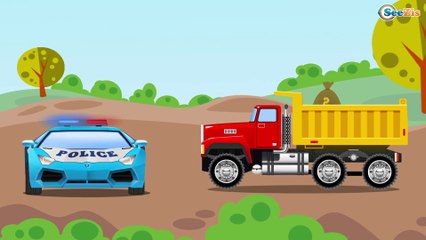 La Excavadora es amarillo infantiles en la operación - Carritos para niños | La zona de construcción