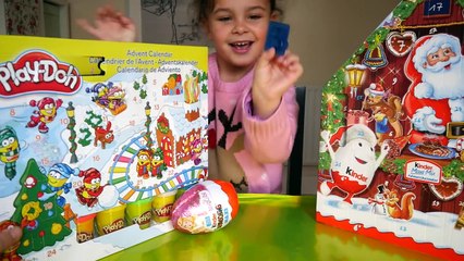 Descargar video: Play Doh and Kinder Surprise Christmas Advent Calendar Day 3, and MLP Maxi Kinder Eggs