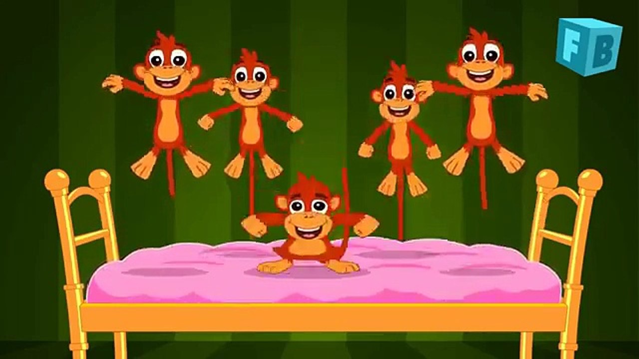 Five Little Monkeys Jumping On The Bed Children Nursery Rhyme Songs-tEdcctIN2ik