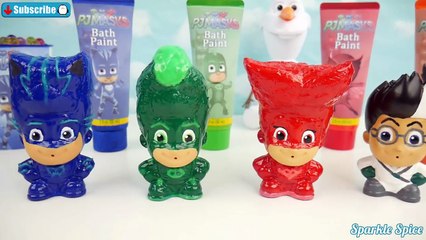 Learn Colors with PJ Masks Water Toys Bath Paint Squirters and Paw Patrol Mer Pups Clip