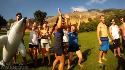 PEOPLE ARE AWESOME 2017 Giant zip line to slip ‘n’ slide HD