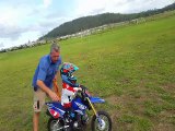 Kids first time riding a dirt bike | Yamaha TTR50E 2016