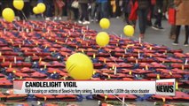 Candlelight vigil focuses on ferry disaster as 1,000th day anniversary approaches