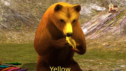 Bear Color Songs - 3D Penguin Animation Fish Learning Colors Nursery Chilldren Rhymes for Kids