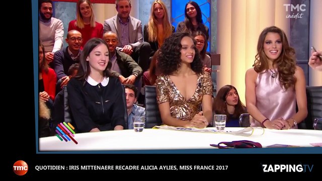 Miss France 2017 : Alicia Aylies recadrée en direct par Iris Mittenaere dans Quotidien (Vidéo)