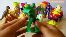 Play Doh Surprise Eggs Toys Hulk Minion Dinosaur Spiderman Batman Superman Captain America