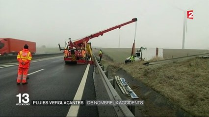 Voitures sur le toit, camions en portefeuille... Les pluies verglaçantes provoquent de nombreux accidents