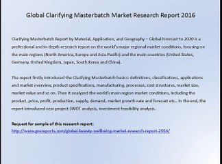 Global Clarifying Masterbatch Market Research Report 2016