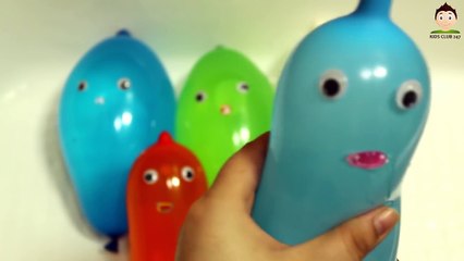 5 Water Balloons Compilation - Learn Colours with Balloons Finger Family Song