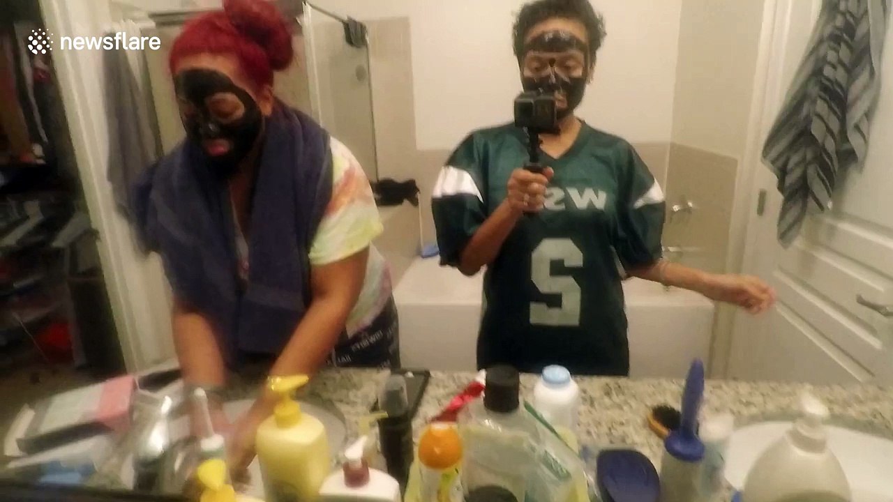 Toddler is terrified of mum's face mask