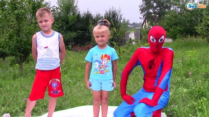 Новые Игры Для Детей Соревнования Челлендж Игры с Водой Ярослава, Игорек, Spiderman Video for Kids