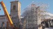Norcia (PG) - Terremoto, il gelo non ferma lavori Basilica San Benedetto (07.01.17)